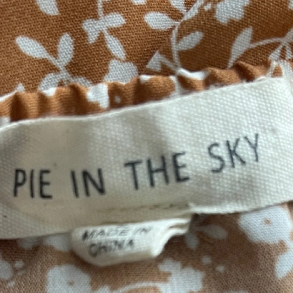 Elegant Pie In The Sky Tan Floral Midi Dress - Picture 2 of 9